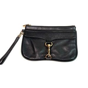 Rebecca Minkoff Skinny Mac Black Leather Clutch Wristlet